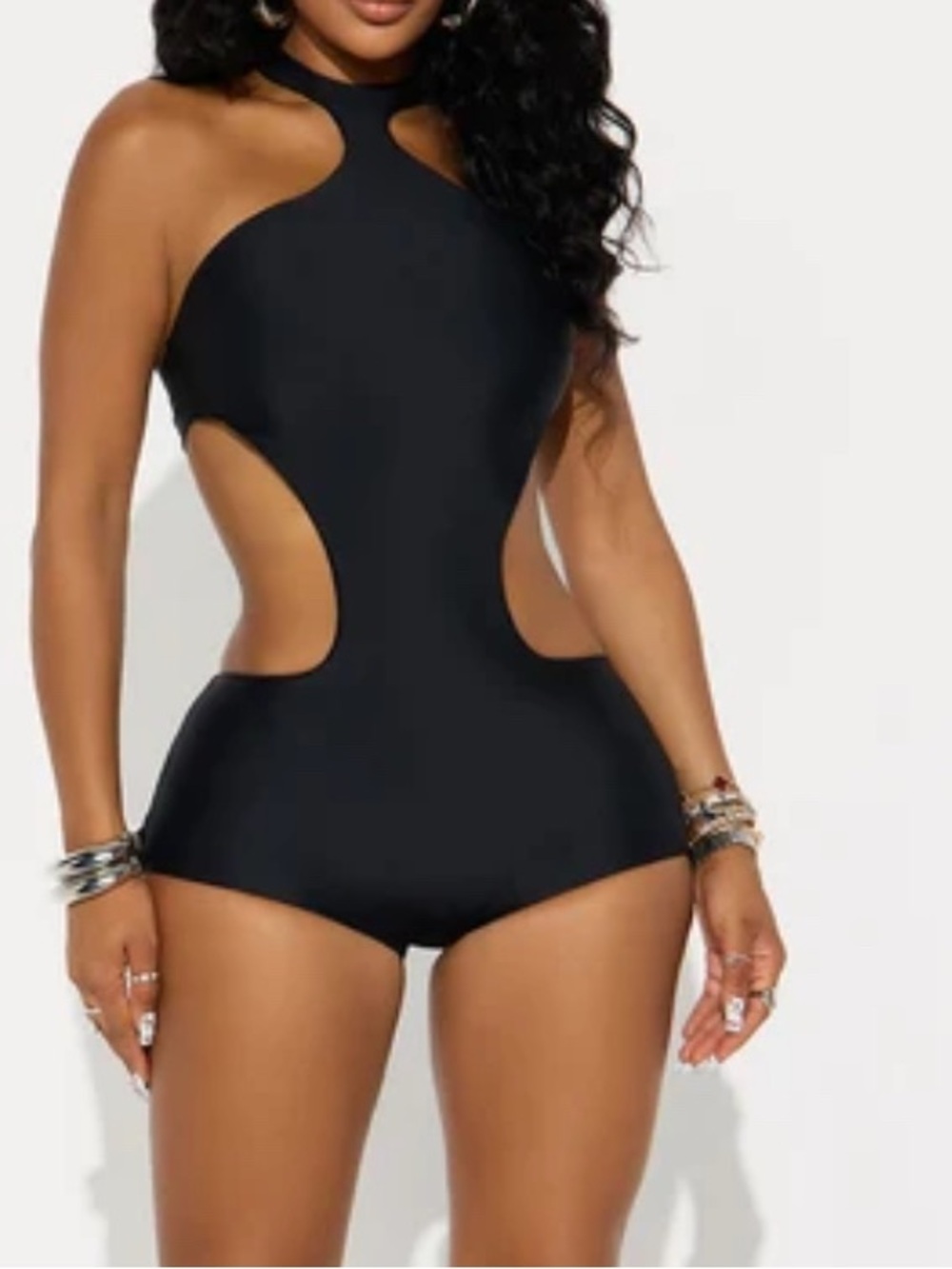 Fashion Nova Black Cutout Jumpsuit Romper